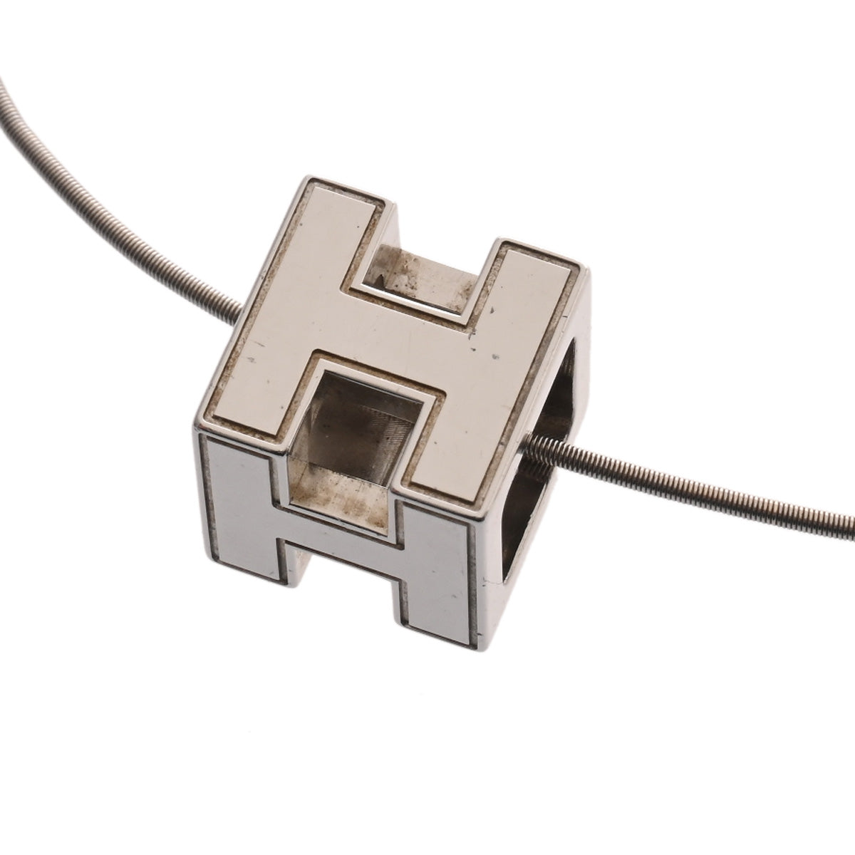 エルメスHキューブ シルバー レディース メタル ネックレス HERMES