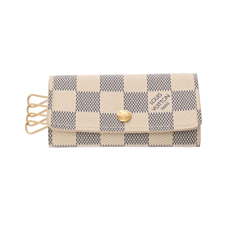 LOUIS VUITTON ルイヴィトン ダミエアズール ミュルティクレ4 ホワイト N60020 レディース ダミエアズールキャンバス キーケース ABランク 中古 銀蔵