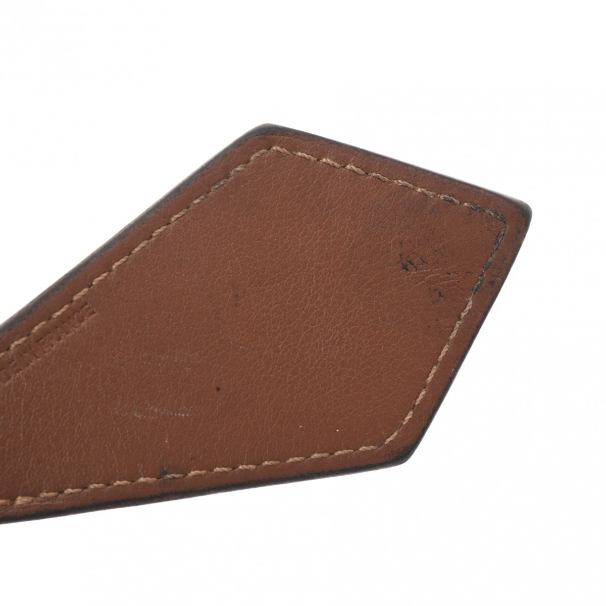 [未使用品]HERMES ブラウンレザー キーホルダー エルメスキーリング ポルトクレタブ ブラウン ユニセックス レザー