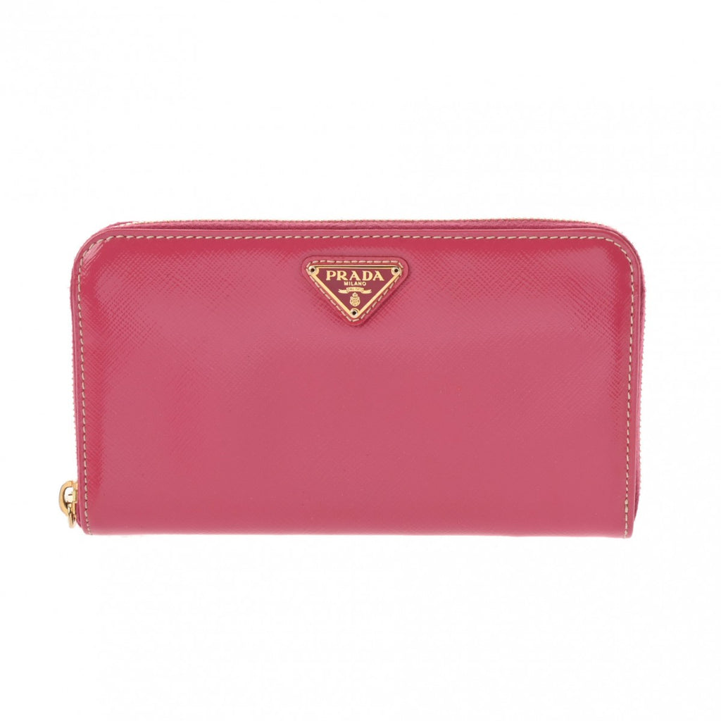 プラダラウンドファスナー ピンク メンズ 長財布 1M0506 PRADA 中古