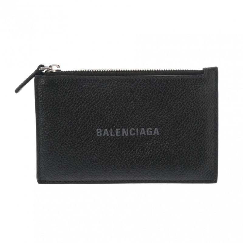 BALENCIAGA バレンシアガ カードポケット付き フラグメントケース ブラック 640535 メンズ レザー コインケース ABランク 中古 銀蔵