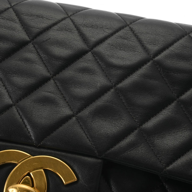 CHANEL シャネル デカマトラッセ  34cm チェーンショルダー ブラック レディース ラムスキン ショルダーバッグ Bランク 中古 銀蔵