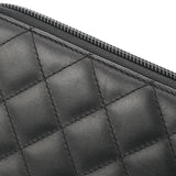 CHANEL シャネル カンボンライン ココマーク ラウンドファスナー 黒/黒 A50078 レディース ラムスキン/エナメル 長財布 Aランク 中古 銀蔵
