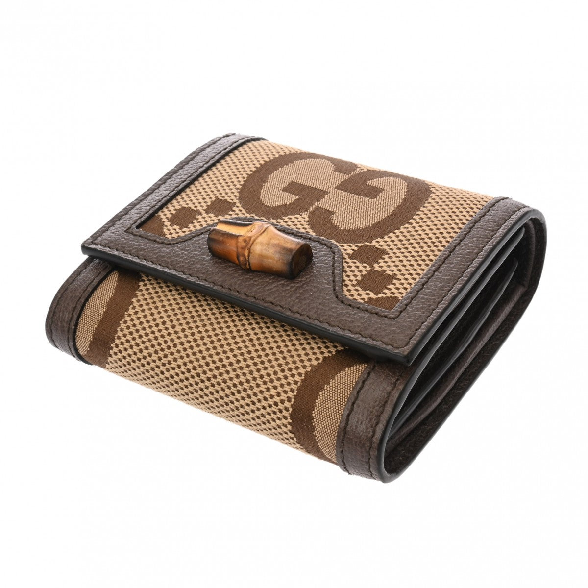 グッチホック付き二つ折り財布 ジャンボGG ベージュ レディース  