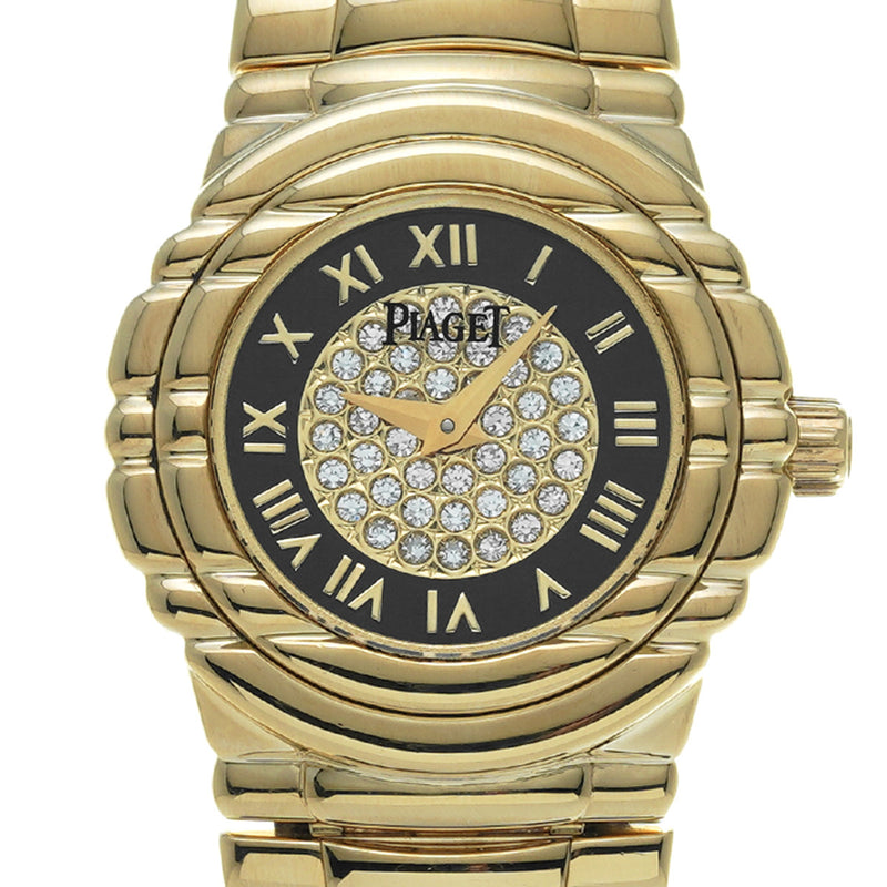 ピアジェ タナグラ 16031M401D ブラック/ダイヤモンド レディース 腕時計 クォーツ 中古 銀蔵