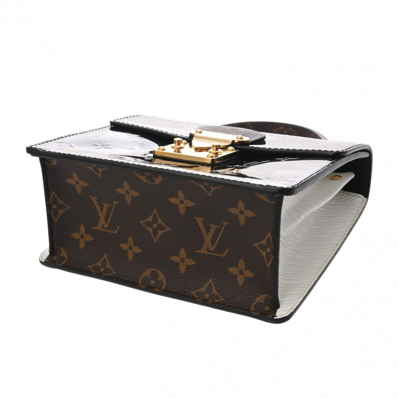 LOUIS VUITTON ルイヴィトン ヴェルニ スプリングストリート 2WAY ノワール/イヴォワール M90375 レディース モノグラムヴェルニ ハンドバッグ Aランク 中古 銀蔵