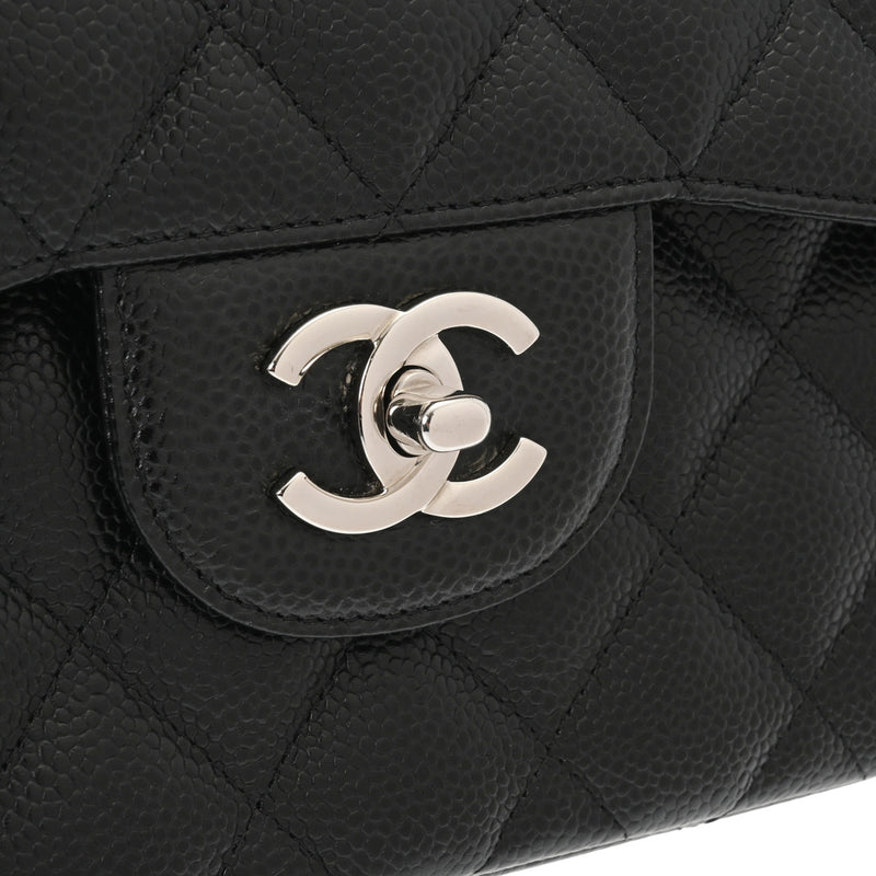 CHANEL シャネル マトラッセ チェーンショルダー Wフラップ 30cm ブラック A58600 レディース キャビアスキン ショルダーバッグ Aランク 中古 銀蔵