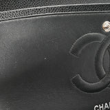 CHANEL シャネル マトラッセ チェーンショルダー Wフラップ 25cm 内側ブラック ブラック A01112 レディース キャビアスキン ショルダーバッグ ABランク 中古 銀蔵