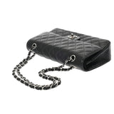 CHANEL シャネル マトラッセ チェーンショルダー Wフラップ 25cm 内側ブラック ブラック A01112 レディース キャビアスキン ショルダーバッグ ABランク 中古 銀蔵