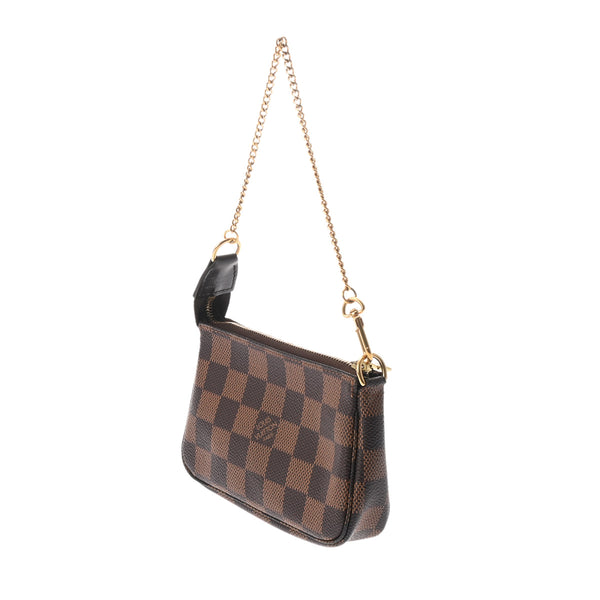 LOUIS VUITTON ルイヴィトン ダミエ ミニ ポシェット アクセソワール ブラウン N58009 レディース ダミエキャンバス アクセサリーポーチ ABランク 中古 銀蔵