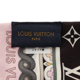 LOUIS VUITTON ルイヴィトン バンドー アラウンドザワールド ピンク M76973 レディース シルク100% スカーフ Aランク 中古 銀蔵