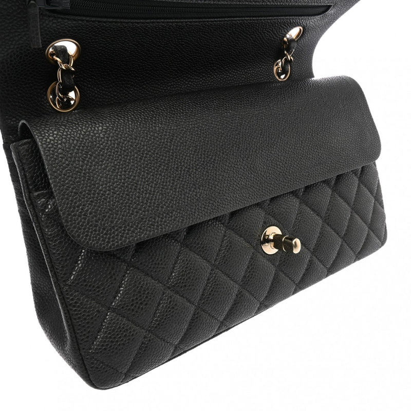 CHANEL シャネル マトラッセ チェーンショルダー Wフラップ 25cm グレー A01112 レディース キャビアスキン ショルダーバッグ Aランク 中古 銀蔵