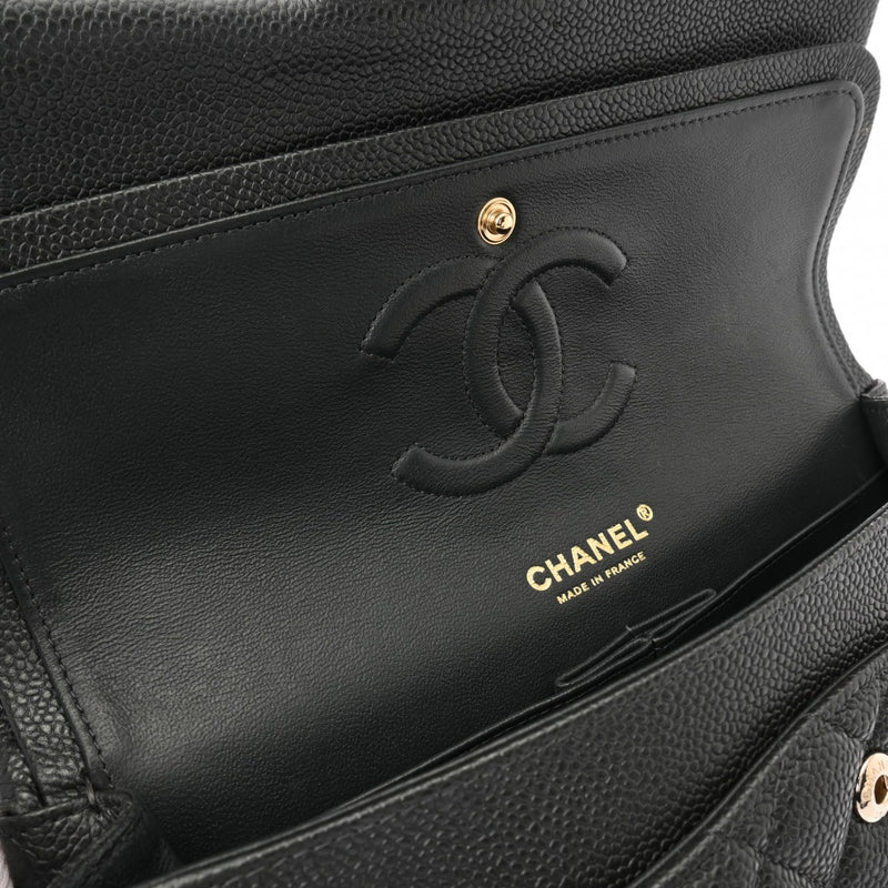 CHANEL シャネル マトラッセ チェーンショルダー Wフラップ 25cm グレー A01112 レディース キャビアスキン ショルダーバッグ Aランク 中古 銀蔵