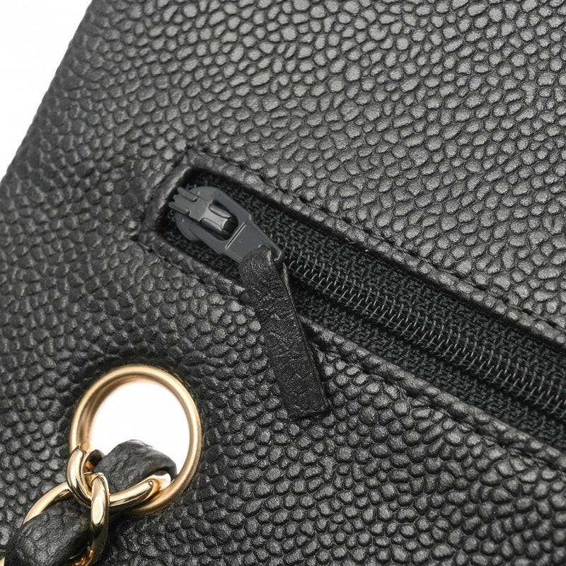 CHANEL シャネル マトラッセ チェーンショルダー Wフラップ 25cm グレー A01112 レディース キャビアスキン ショルダーバッグ Aランク 中古 銀蔵