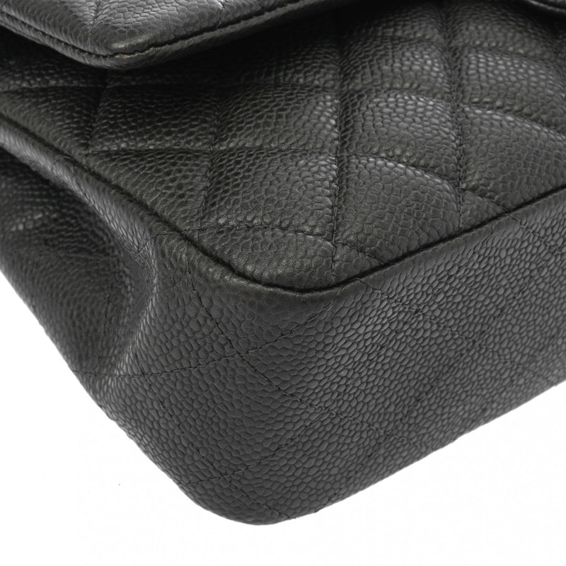 CHANEL シャネル マトラッセ チェーンショルダー Wフラップ 25cm グレー A01112 レディース キャビアスキン ショルダーバッグ Aランク 中古 銀蔵