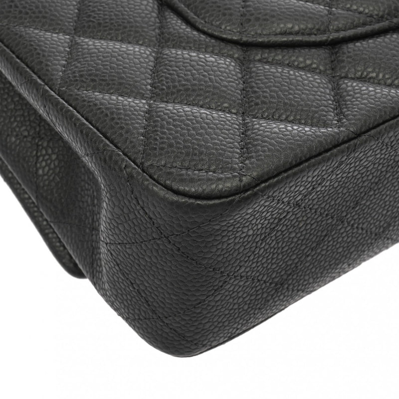 CHANEL シャネル マトラッセ チェーンショルダー Wフラップ 25cm グレー A01112 レディース キャビアスキン ショルダーバッグ Aランク 中古 銀蔵