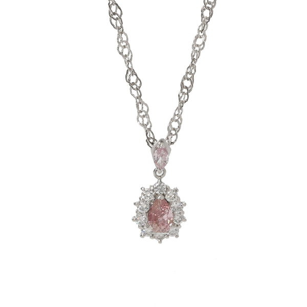 no brand ノーブランド ピンクダイヤ0.714ct/0.20ct GAI鑑定書 レディース K18ホワイトゴールド ネックレス Aランク 中古 銀蔵