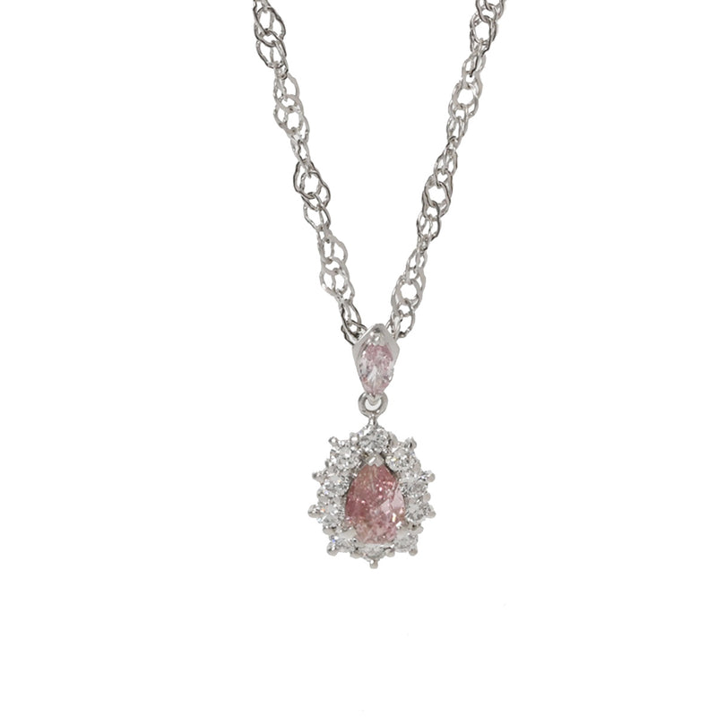 no brand ノーブランド ピンクダイヤ0.714ct/0.20ct GAI鑑定書 レディース K18ホワイトゴールド WG ネックレス Aランク 中古 銀蔵