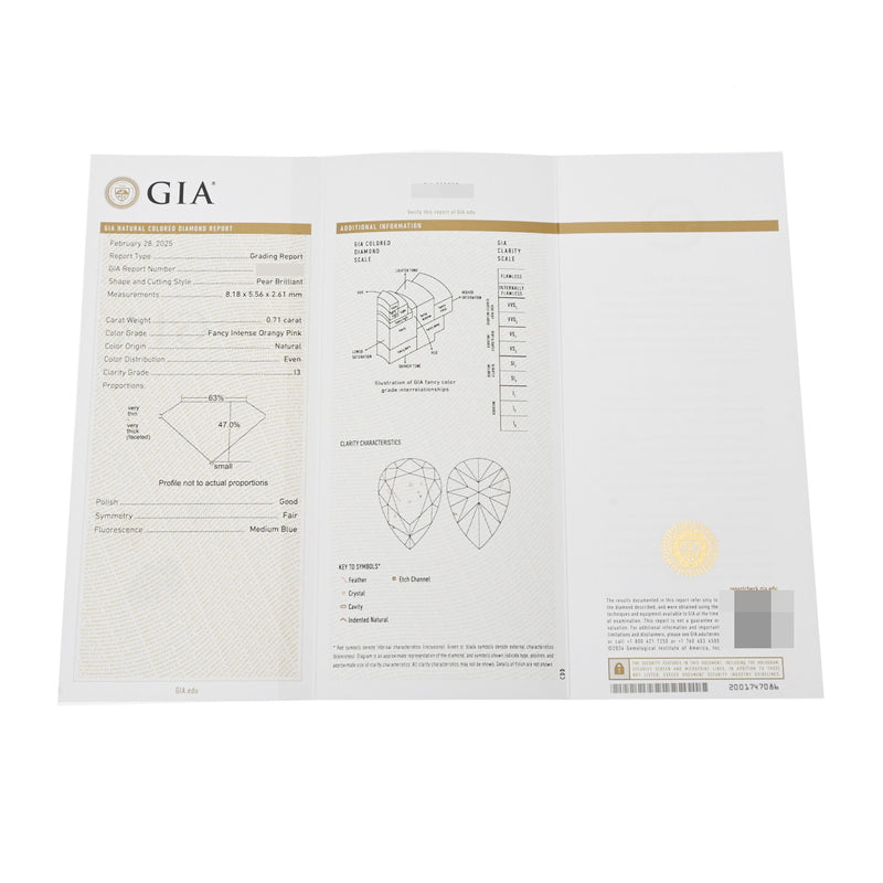 no brand ノーブランド ピンクダイヤ0.714ct/0.20ct GAI鑑定書 レディース K18ホワイトゴールド WG ネックレス Aランク 中古 銀蔵