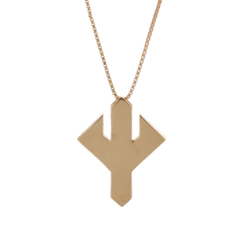 no brand ノーブランド ダイヤ 0.59ct サボテン風モチーフ レディース K18イエローゴールド YG ネックレス Aランク 中古 銀蔵