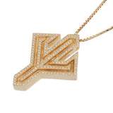 no brand ノーブランド ダイヤ 0.59ct サボテン風モチーフ レディース K18イエローゴールド YG ネックレス Aランク 中古 銀蔵