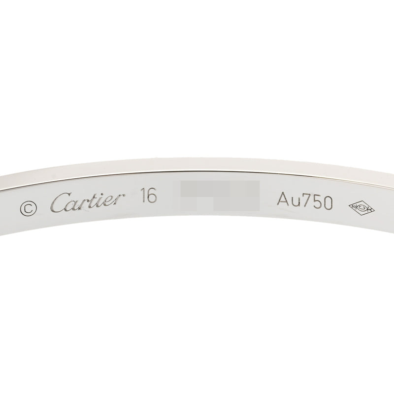 CARTIER カルティエ ラブブレスレット SM #16 パヴェダイヤ CRN6710816 レディース K18ホワイトゴールド ブレスレット Aランク 中古 銀蔵