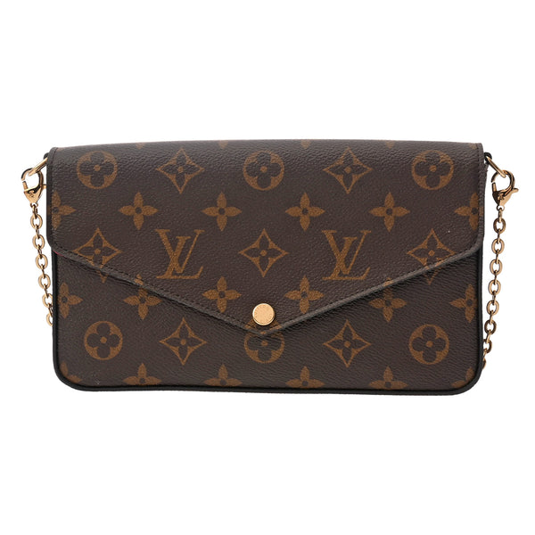 LOUIS VUITTON ルイヴィトン モノグラム ポシェットフェリシー ブラウン M81896 レディース レザー ショルダーバッグ Aランク 中古 銀蔵