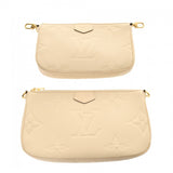 LOUIS VUITTON ルイヴィトン モノグラムアンプラント ミュルティ ポシェットアクセソワール クレーム M46568 レディース レザー ショルダーバッグ Aランク 中古 銀蔵