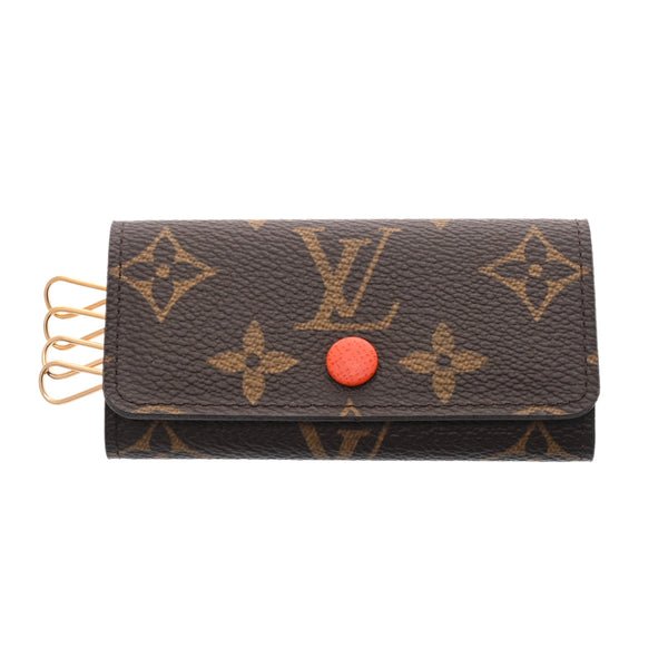 LOUIS VUITTON ルイヴィトン モノグラム ミュルティクレ4 ブラウン/ピモン M60706 レディース モノグラムキャンバス キーケース Aランク 中古 銀蔵