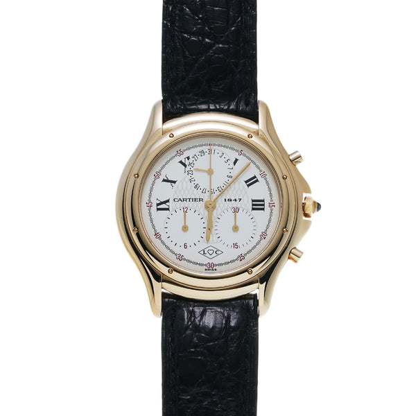 カルティエ クーガー クロノリフレックス 150周年 W35X0856 ホワイト メンズ 腕時計 クォーツ 中古 銀蔵