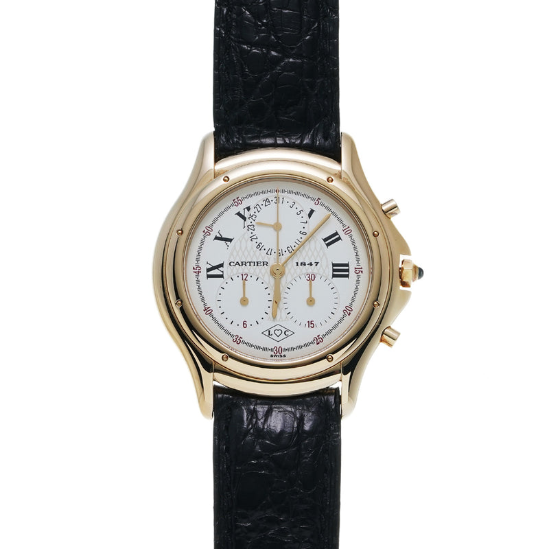 カルティエ クーガー クロノリフレックス 150周年 W35X0856 ホワイト メンズ 腕時計 クォーツ 中古 銀蔵