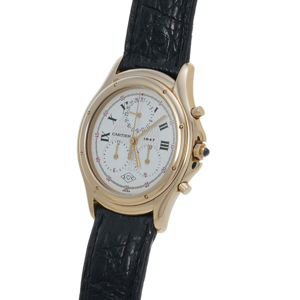 カルティエ クーガー クロノリフレックス 150周年 W35X0856 ホワイト メンズ 腕時計 クォーツ 中古 銀蔵