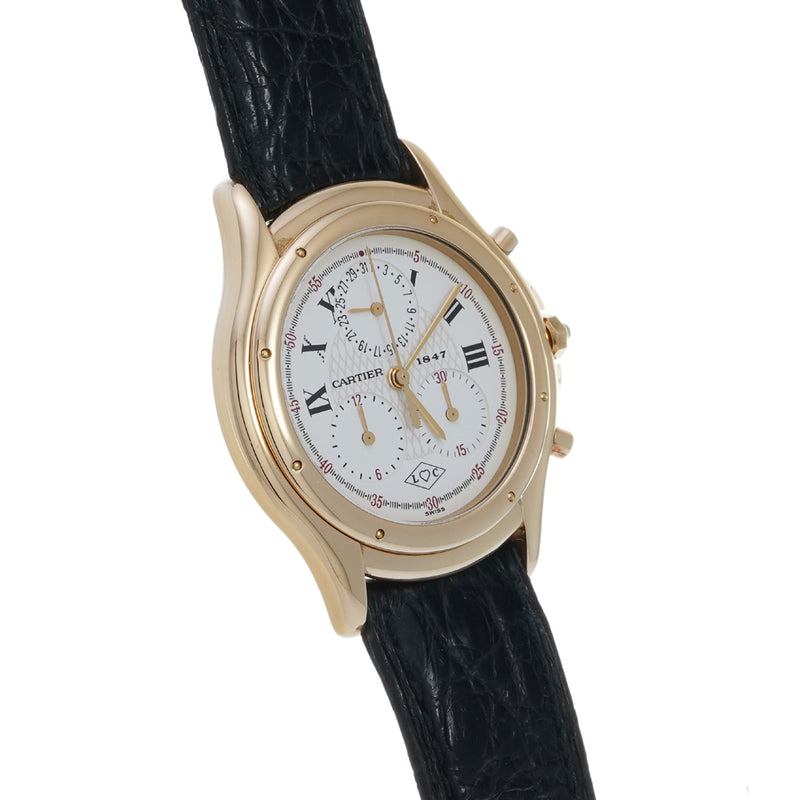 カルティエ クーガー クロノリフレックス 150周年 W35X0856 ホワイト メンズ 腕時計 クォーツ 中古 銀蔵