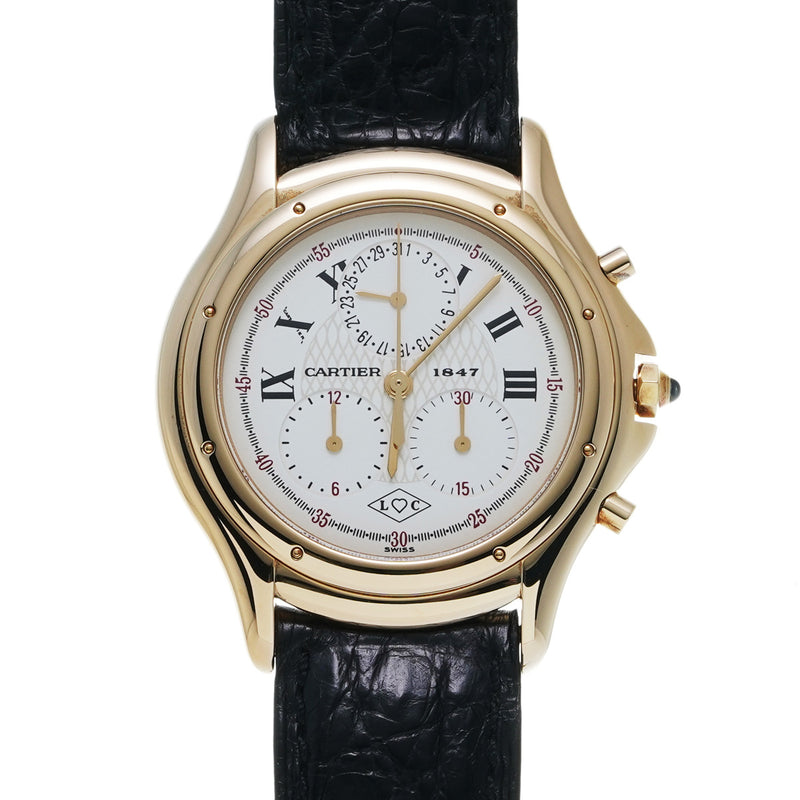 カルティエ クーガー クロノリフレックス 150周年 W35X0856 ホワイト メンズ 腕時計 クォーツ 中古 銀蔵