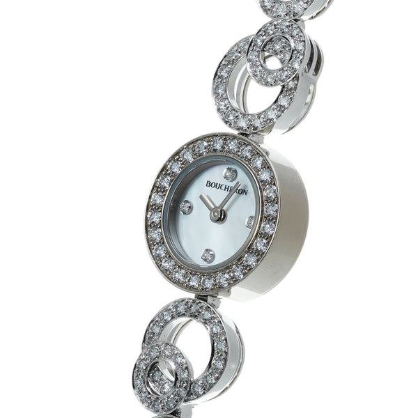 ブシュロン アバ デコ 4Pダイヤ ベゼル/ブレスダイヤ WA008503 シェル/ダイヤモンド レディース 腕時計 クォーツ 中古 銀蔵