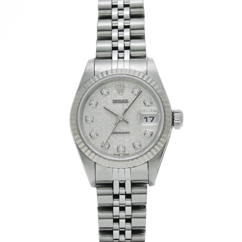 ロレックス デイトジャスト 10Pダイヤ 79174G Y番(2002年頃製造) シルバーコンピュータ/ダイヤモンド レディース 腕時計 自動巻き 中古 銀蔵