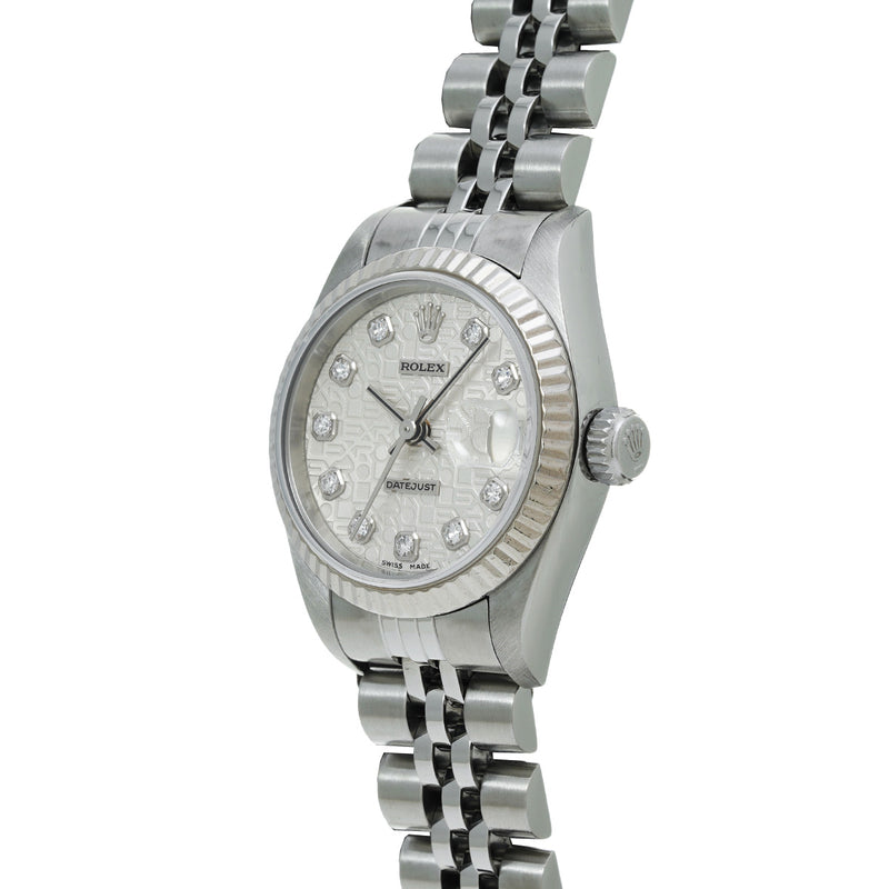 ロレックス デイトジャスト 10Pダイヤ 79174G Y番(2002年頃製造) シルバーコンピュータ/ダイヤモンド レディース 腕時計 自動巻き 中古 銀蔵