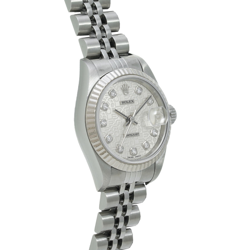 ロレックス デイトジャスト 10Pダイヤ 79174G Y番(2002年頃製造) シルバーコンピュータ/ダイヤモンド レディース 腕時計 自動巻き 中古 銀蔵