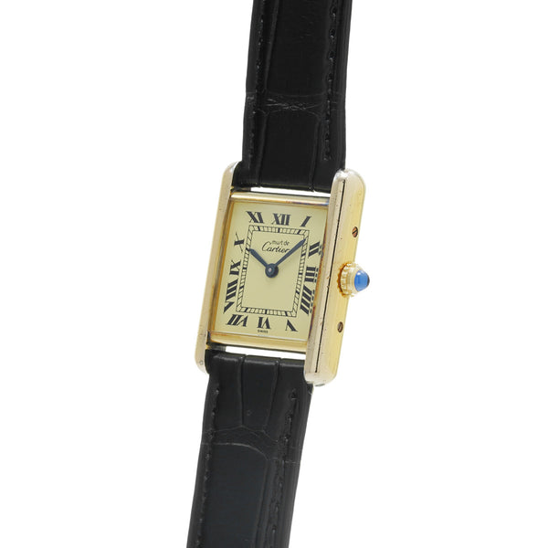 カルティエ マストタンク SM W1003153 アイボリー レディース 腕時計 クォーツ 中古 銀蔵