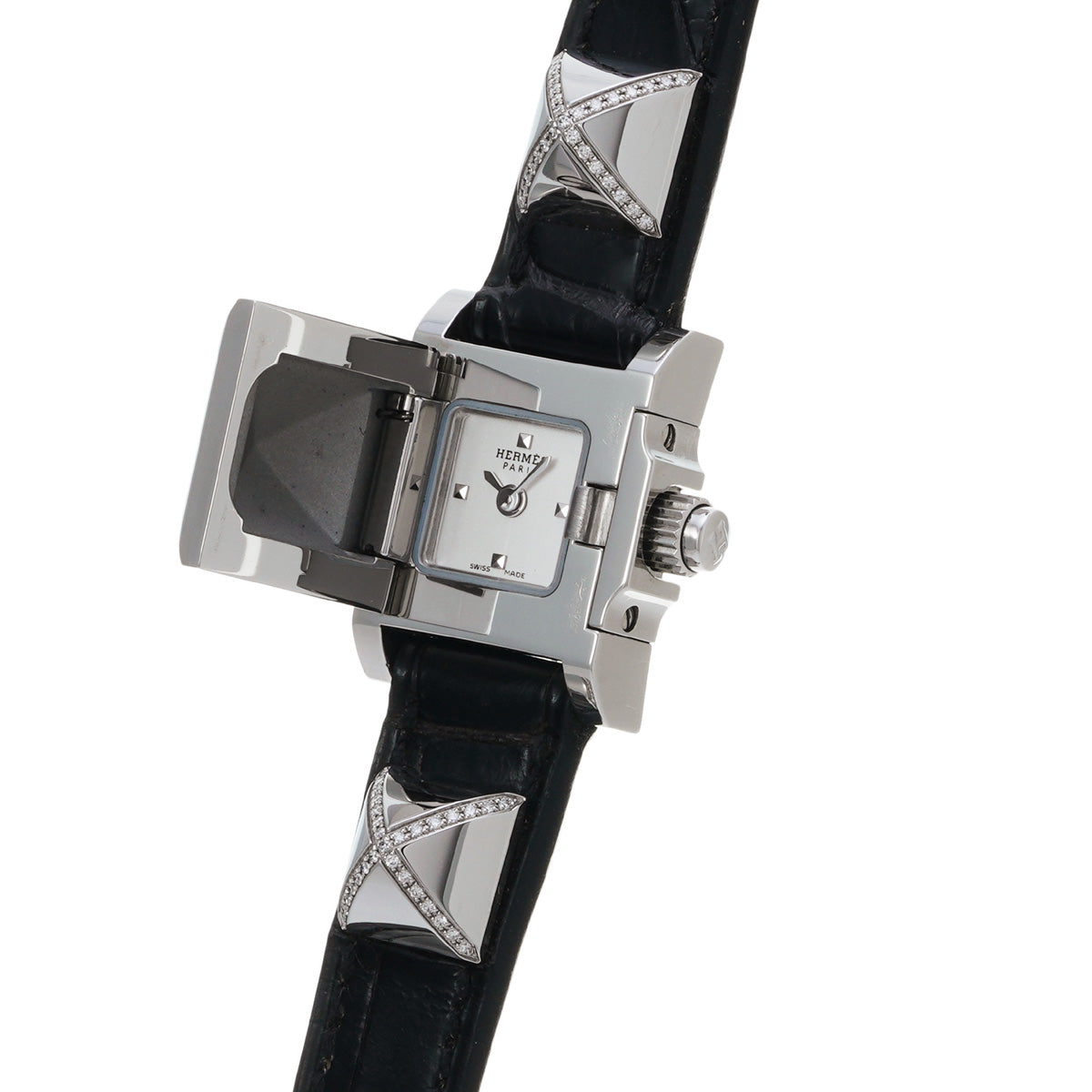 HERMES エルメス ミニメドール ME2.131 ダイヤモンド ステンレススチール【中古】 HERMES - エルメス HERMES ME2.131 ミニメドール ダイヤモンド
