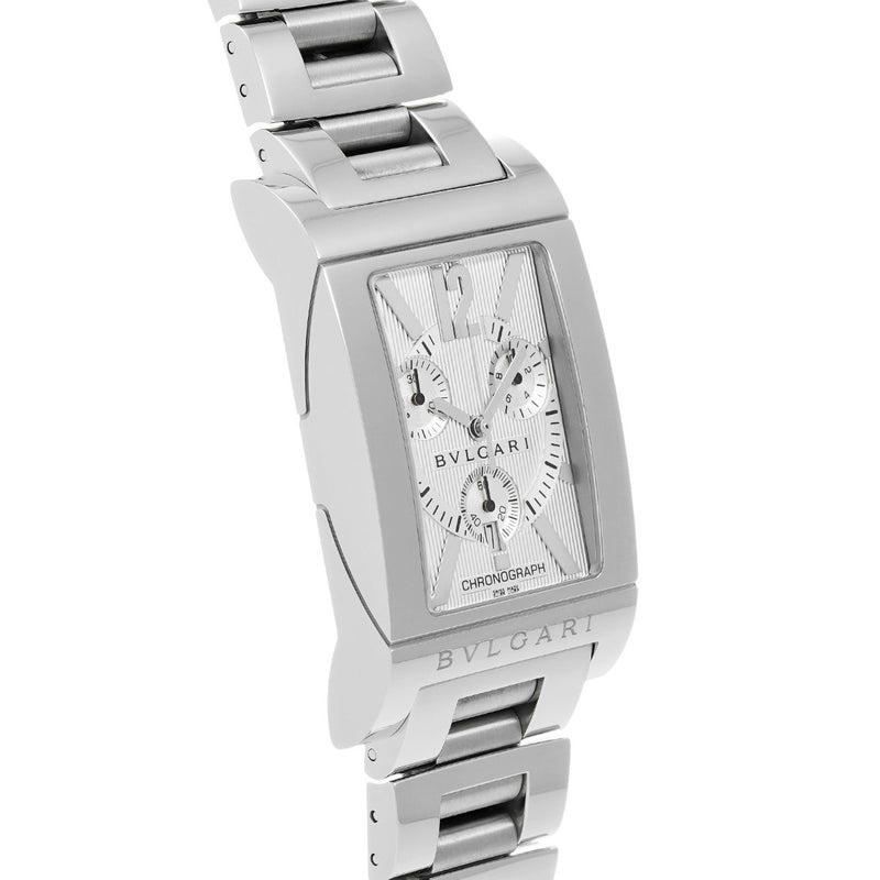 ブルガリ レッタンゴロ 49 クロノグラフ RTC49S シルバー メンズ 腕時計 クォーツ 中古 銀蔵