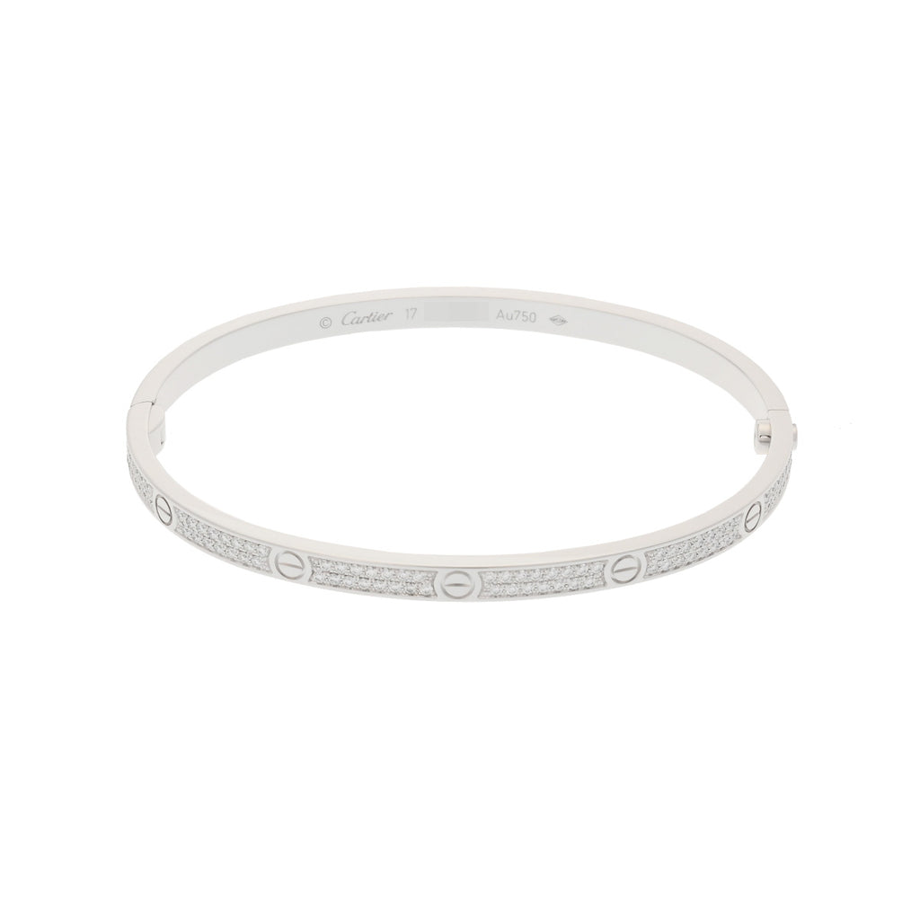 カルティエ ラブブレスレット SM #17 パヴェダイヤ レディース