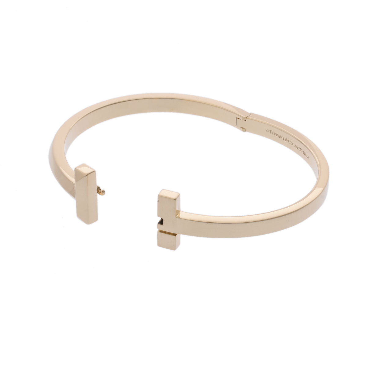 ティファニー Tワン ワイド ヒンジ バングル レディース K18