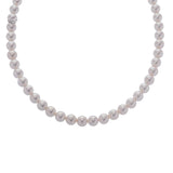 MIKIMOTO ミキモト ザベストオブザベスト パール約8.0-8.5mm ホワイト系/シルバー レディース Pt1000/K18WG ネックレス Aランク 中古 銀蔵