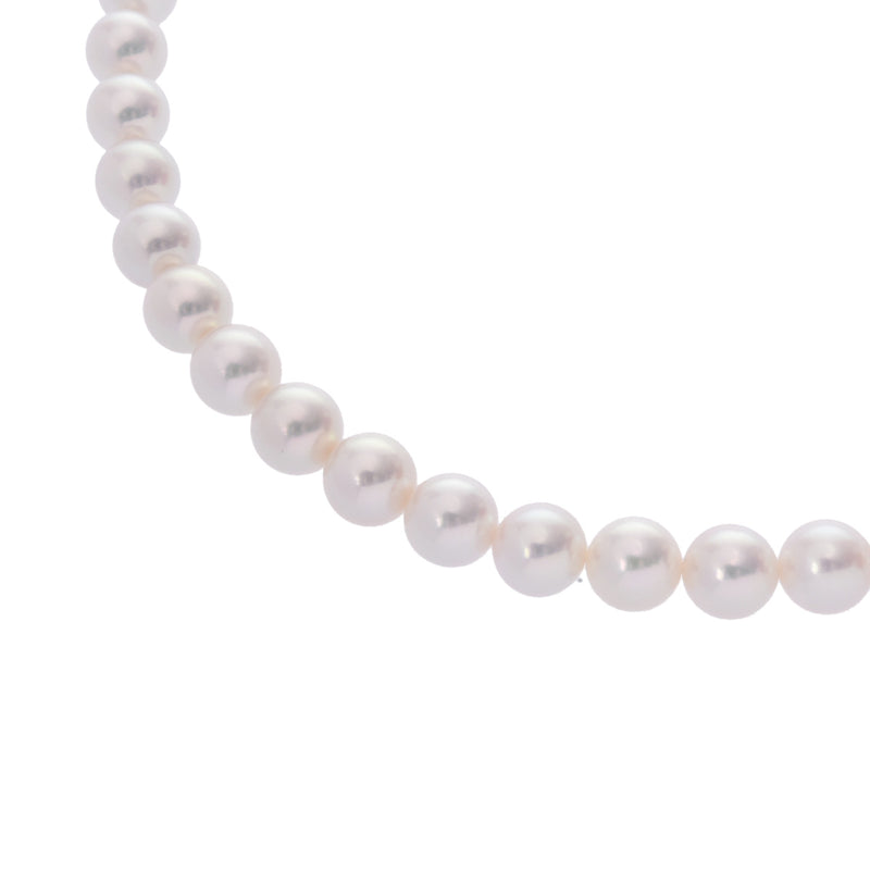 MIKIMOTO ミキモト ザベストオブザベスト パール約8.0-8.5mm ホワイト系/シルバー レディース Pt1000/K18WG ネックレス Aランク 中古 銀蔵