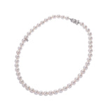 MIKIMOTO ミキモト ザベストオブザベスト パール約8.0-8.5mm ホワイト系/シルバー レディース Pt1000/K18WG ネックレス Aランク 中古 銀蔵