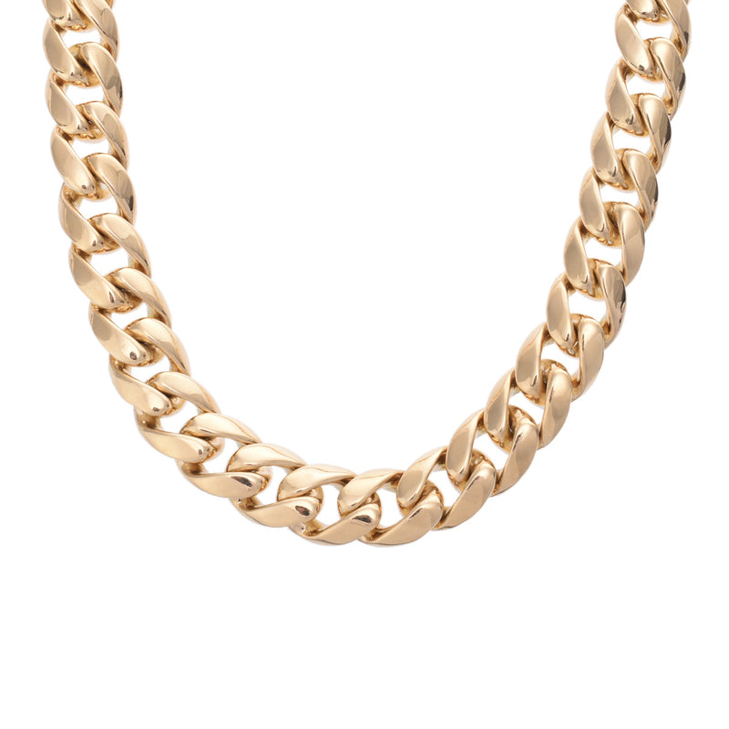 no brand ノーブランド マイアミキューバンチェーン ダイア12.74ct 326.0g 47cm ユニセックス K18イエローゴールド YG ネックレス Aランク 中古 銀蔵