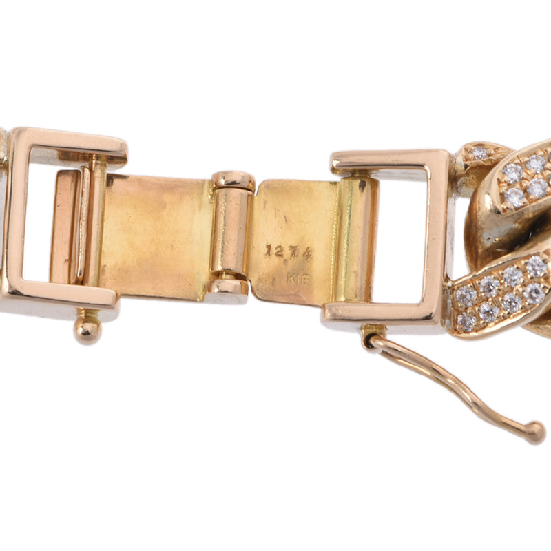 no brand ノーブランド マイアミキューバンチェーン ダイア12.74ct 326.0g 47cm ユニセックス K18イエローゴールド YG ネックレス Aランク 中古 銀蔵