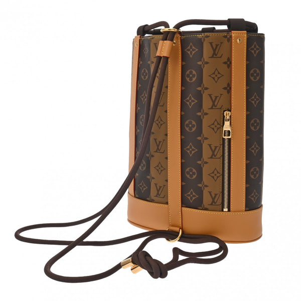 LOUIS VUITTON ルイヴィトン モノグラム ストライプ ランドネメッセンジャー NIGOコラボ ブラウン M45968 メンズ モノグラムキャンバス ショルダーバッグ Aランク 中古 銀蔵