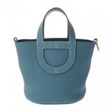HERMES エルメス インザループ 18 ニューブルージーン B刻印(2023年頃) レディース トリヨンクレマンス ヴォースイフト ハンドバッグ Aランク 中古 銀蔵